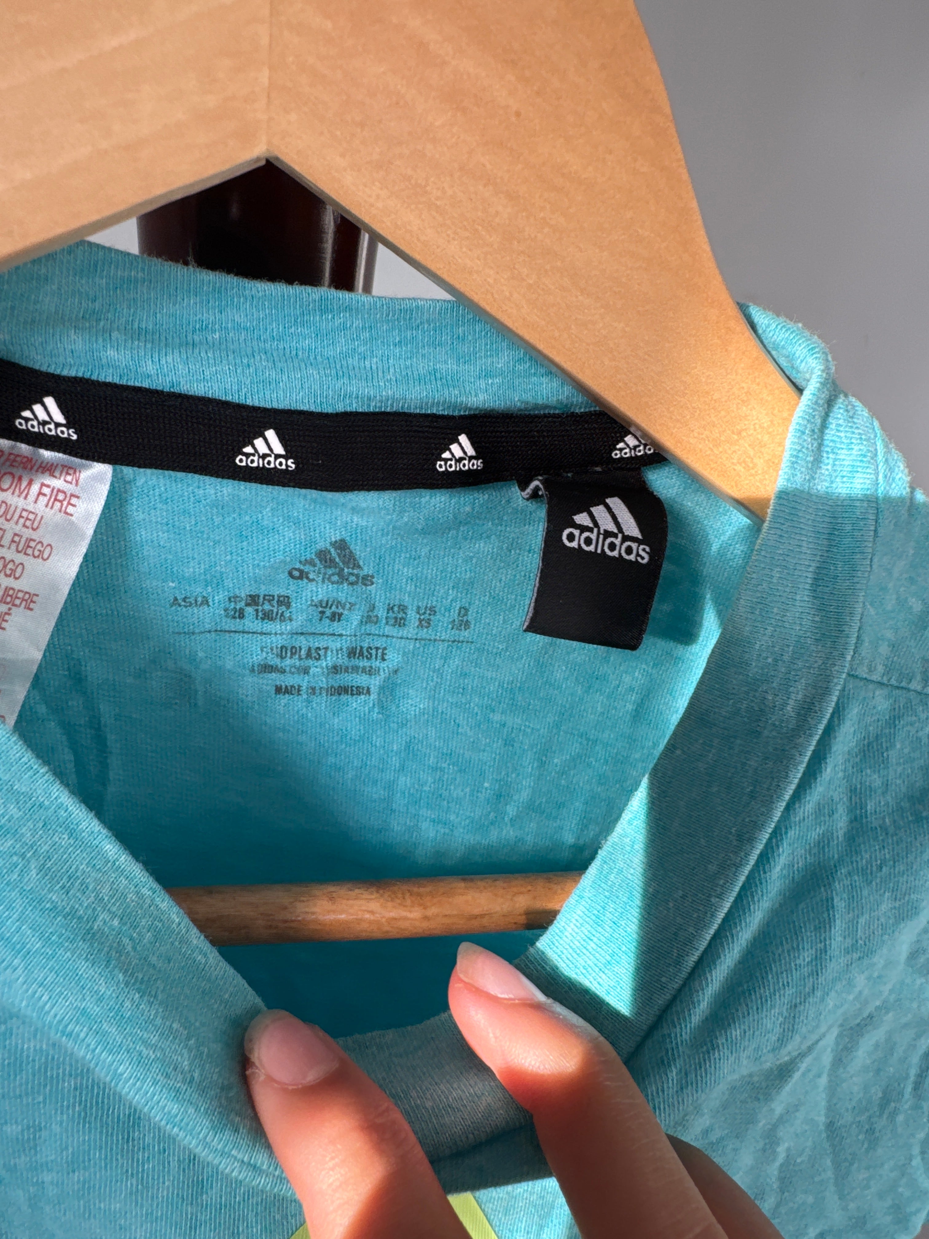 Adidas Kids Turquoise Graphic Logo T-Shirt