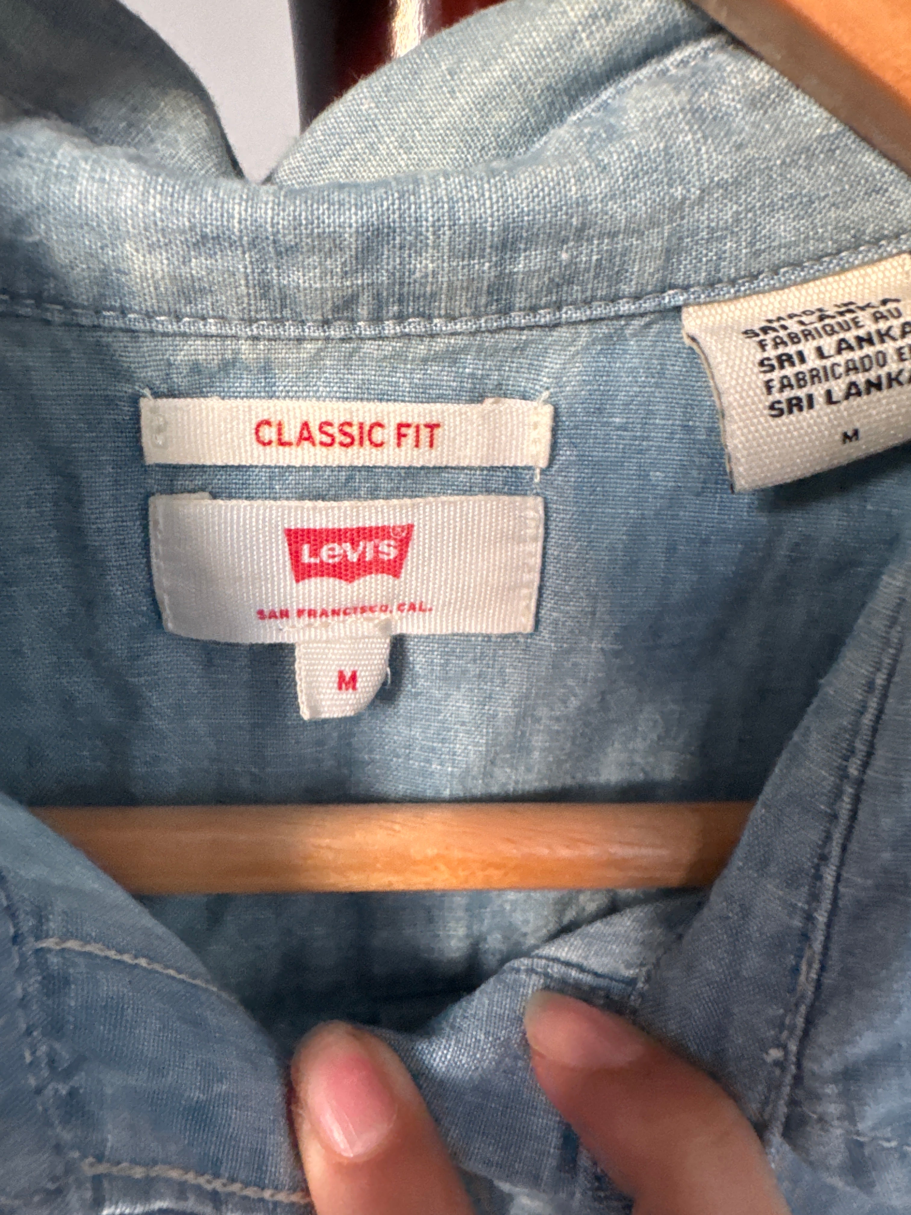 Levi's Classic Fit Light Blue Denim Long Sleeve Shirt