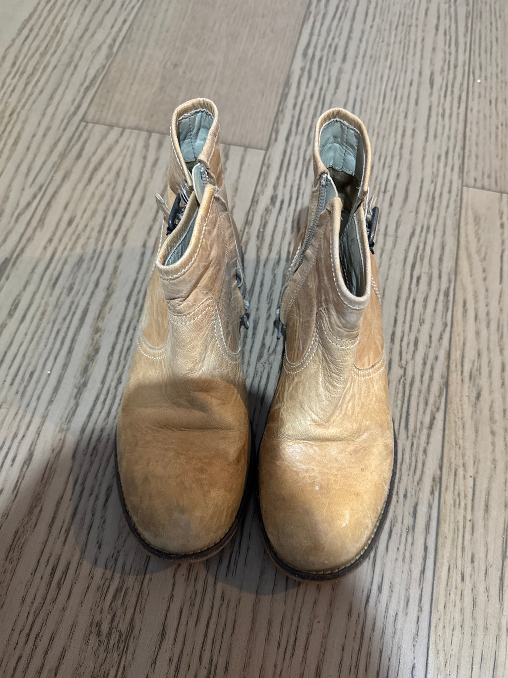 Kids’ Tan Leather Ankle Boots – EU 33