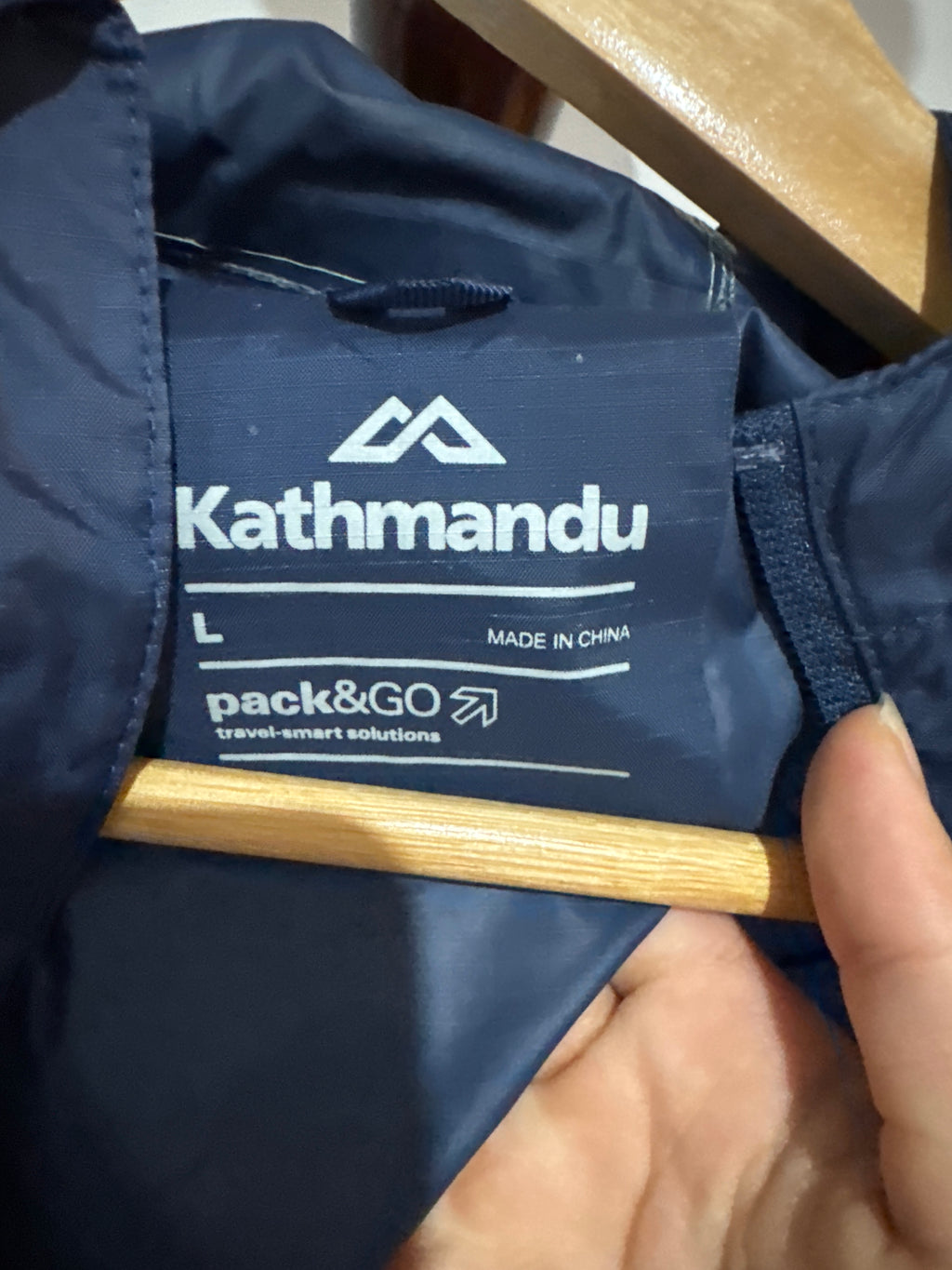 Kathmandu Pack&Go Navy Blue Hooded Windbreaker Jacket