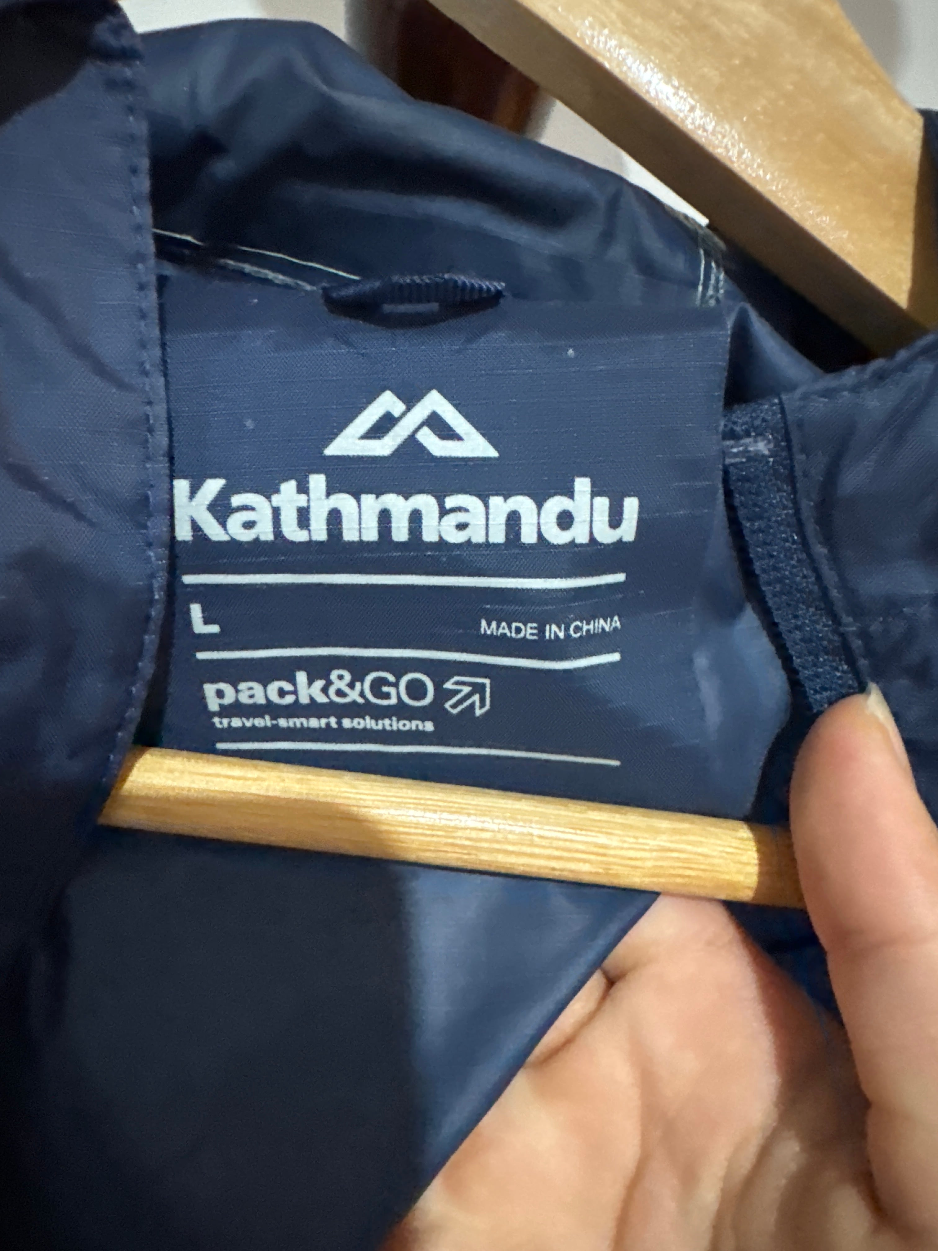 Kathmandu Pack&Go Navy Blue Hooded Windbreaker Jacket