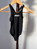 Arena Girls Size 6-7 G Solid Swim Pro Jr Black One-Piece Swimsuit
