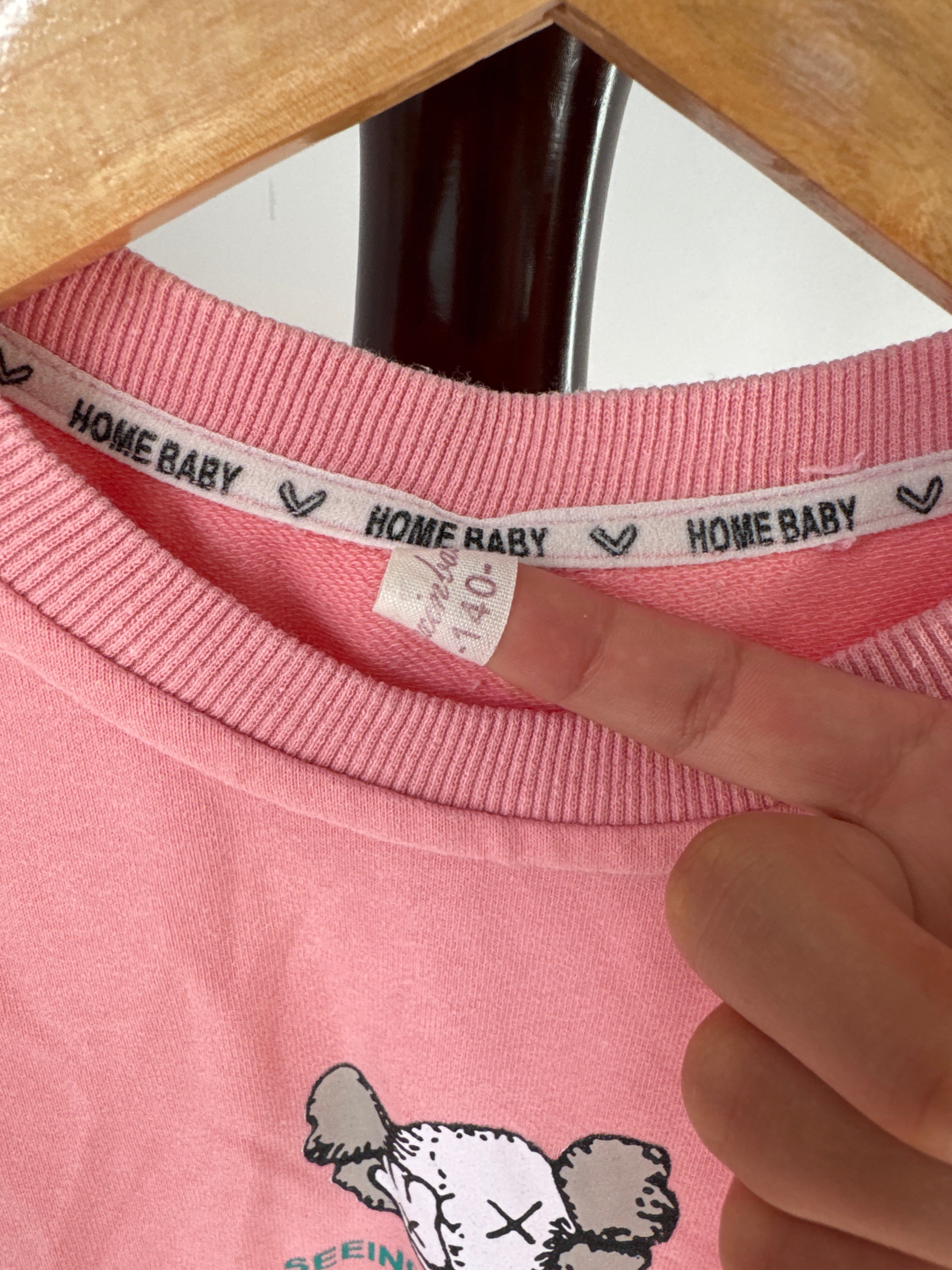 Home Baby Kids Pink Graphic Crewneck Sweatshirt