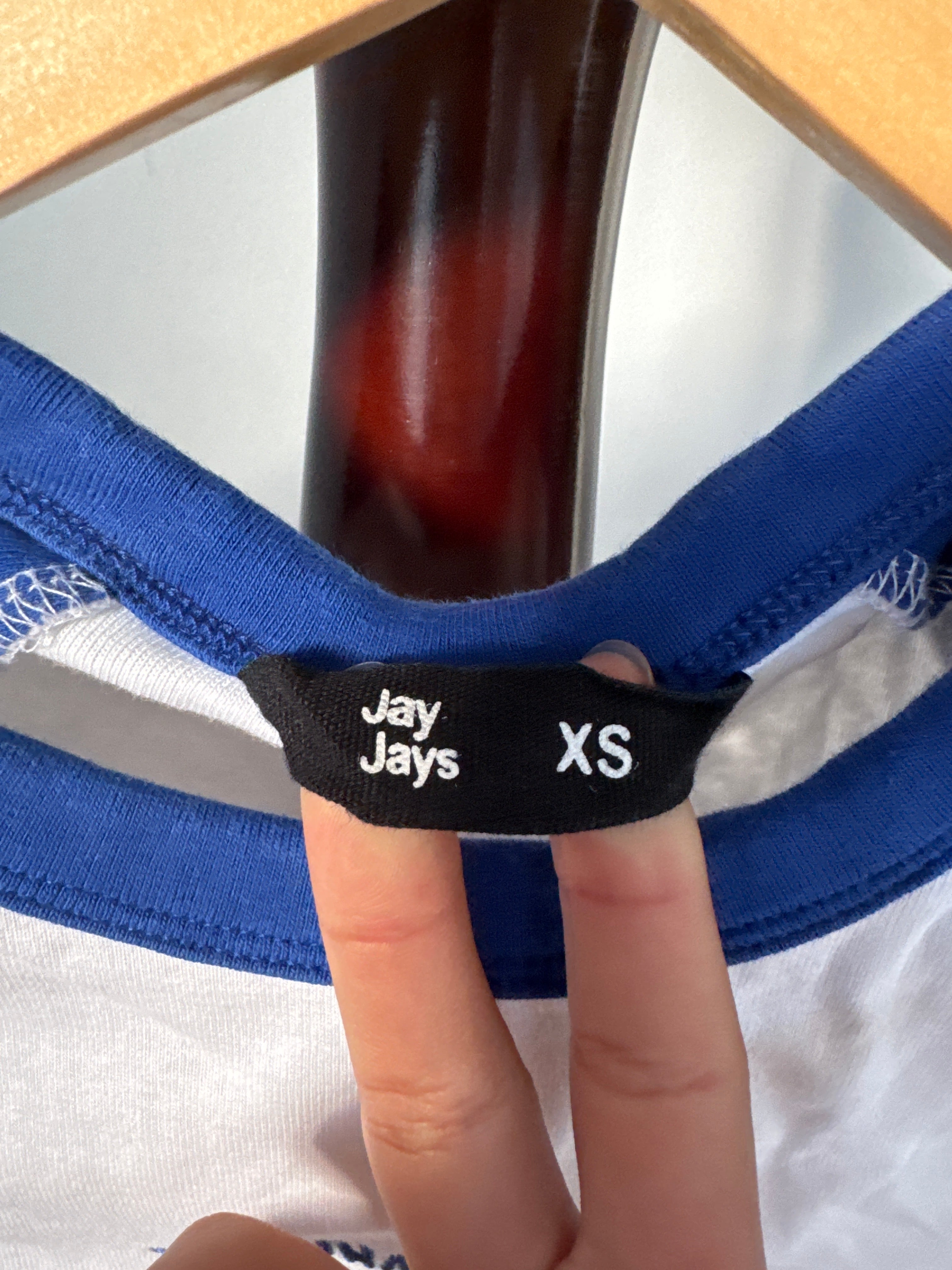 Jay Jays Size XS White & Blue Tampa Bay Raglan T-Shirt