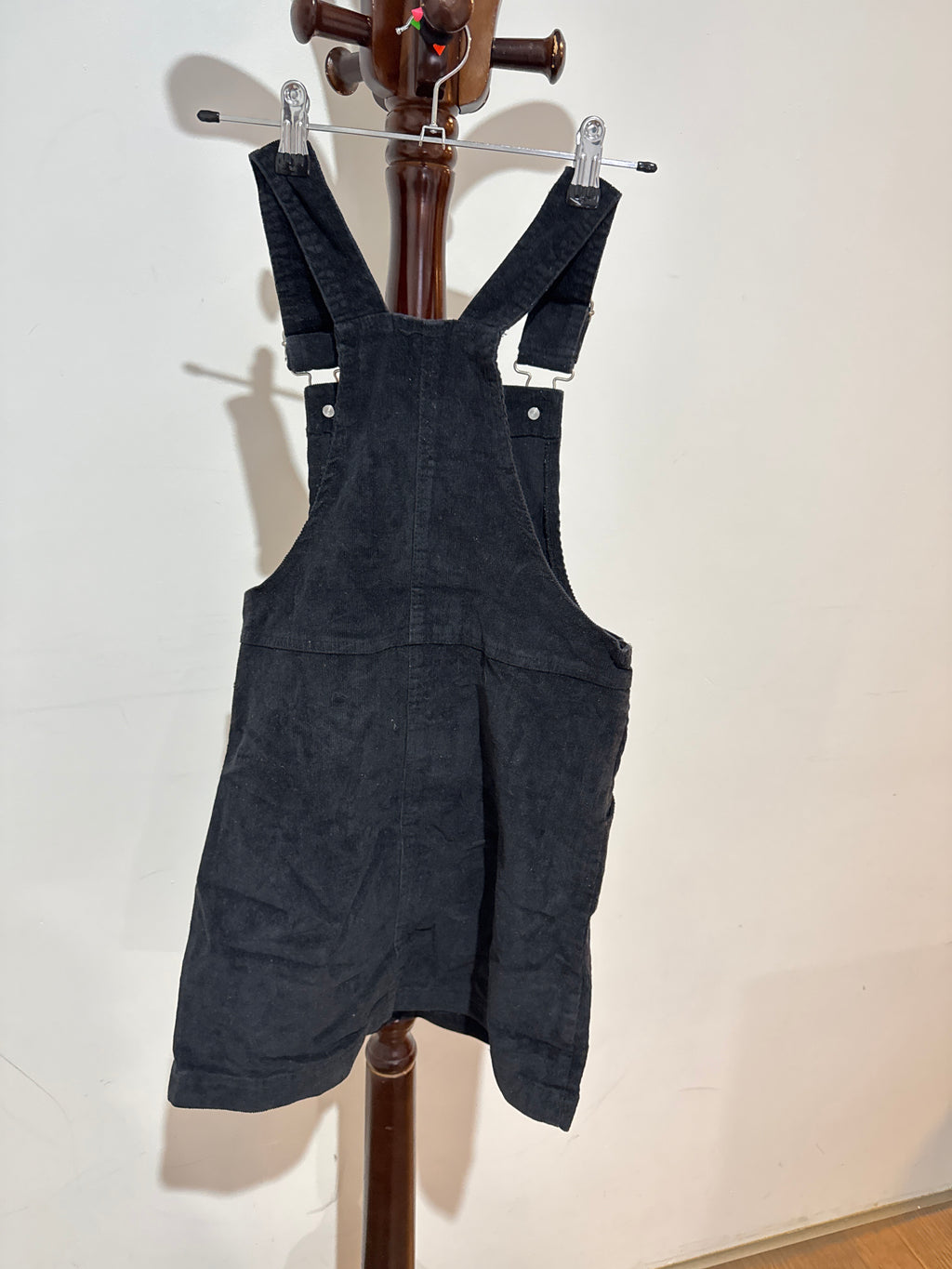 Black denim overalls