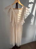 Zara Girls Champagne Beige Glitter Tulle Dress