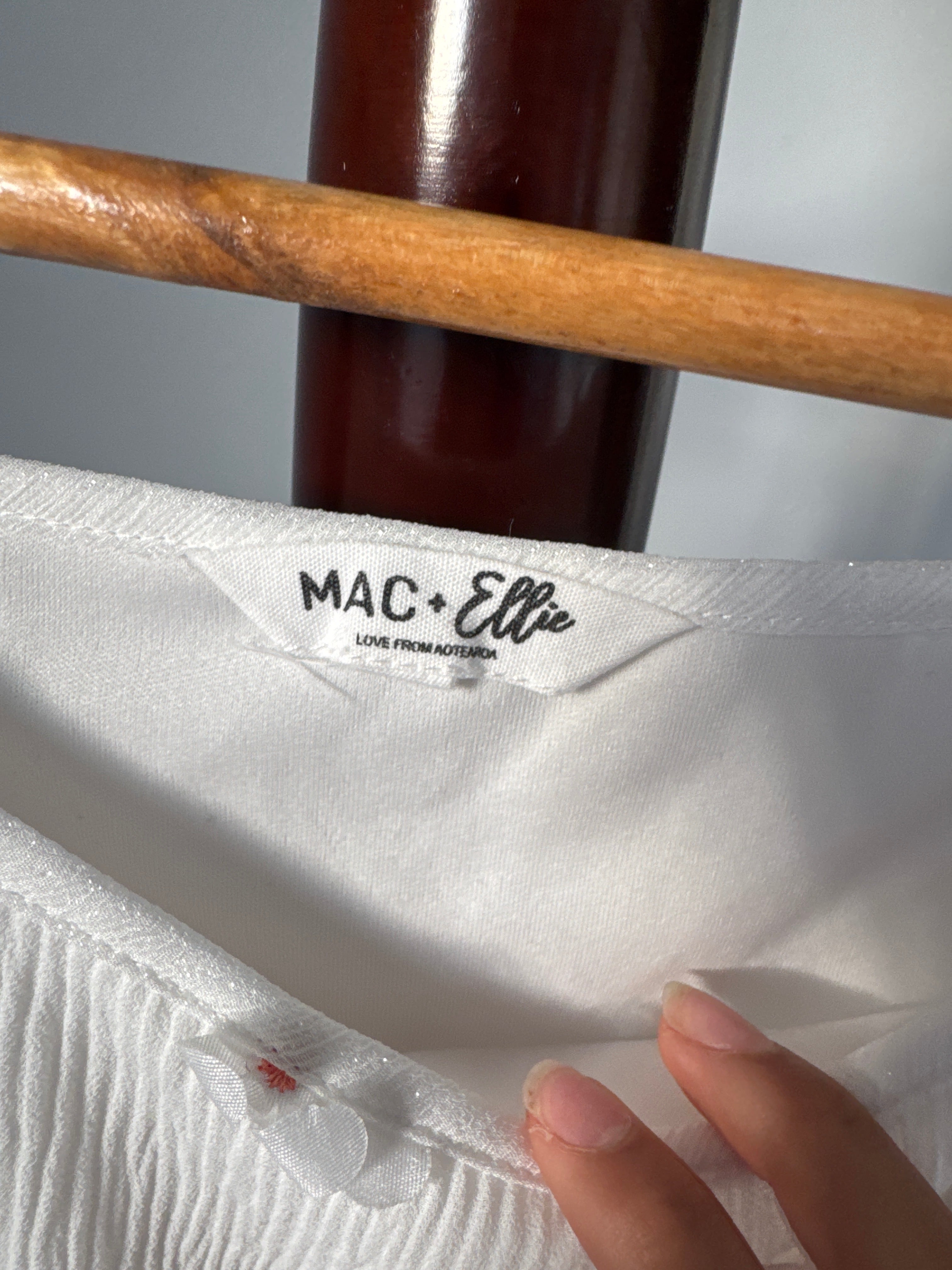Mac + Ellie White Stripe Lace Trim Cami Top