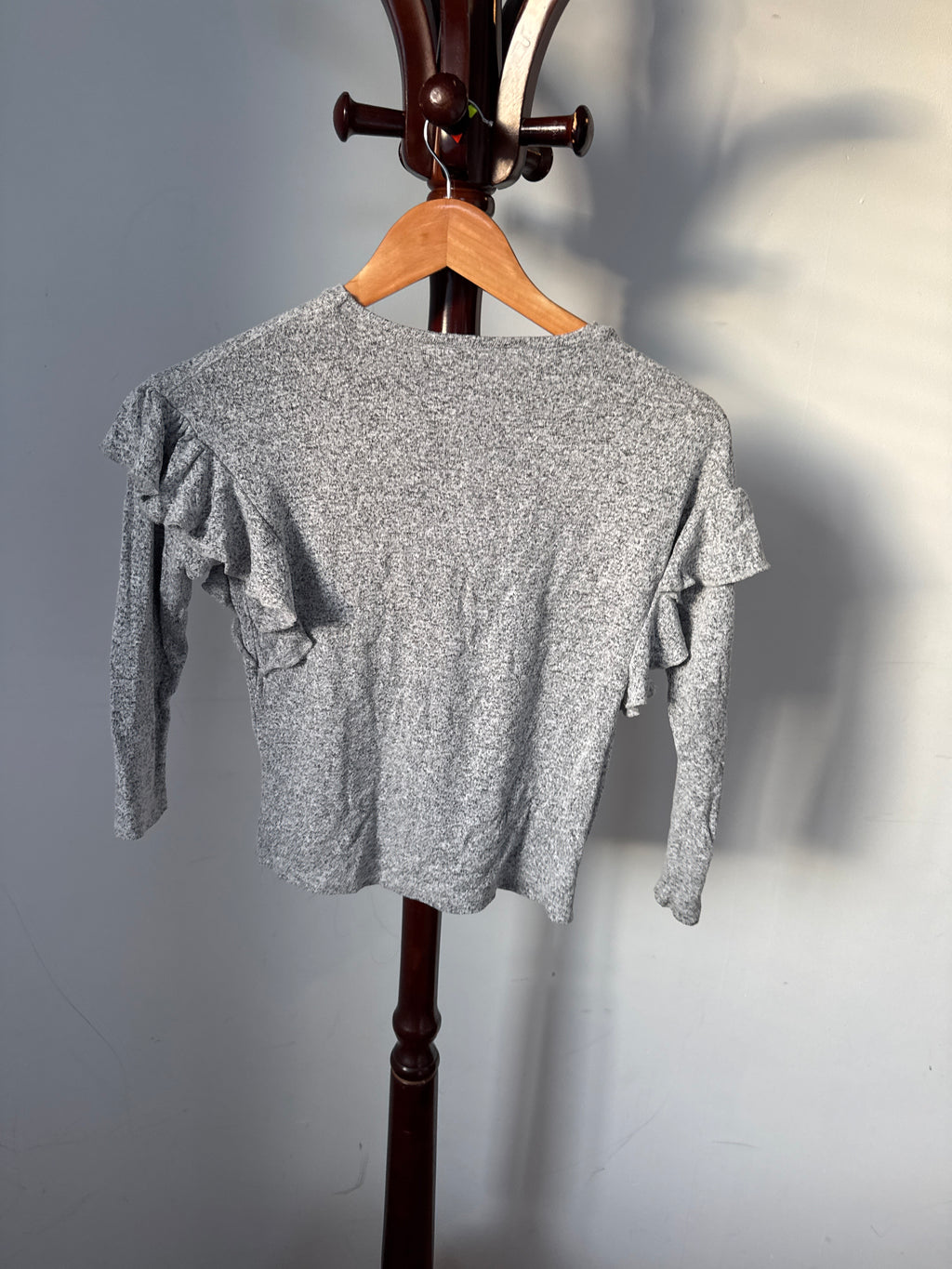 Cotton On Kids Grey Heather Knit Long Sleeve Top Size 7