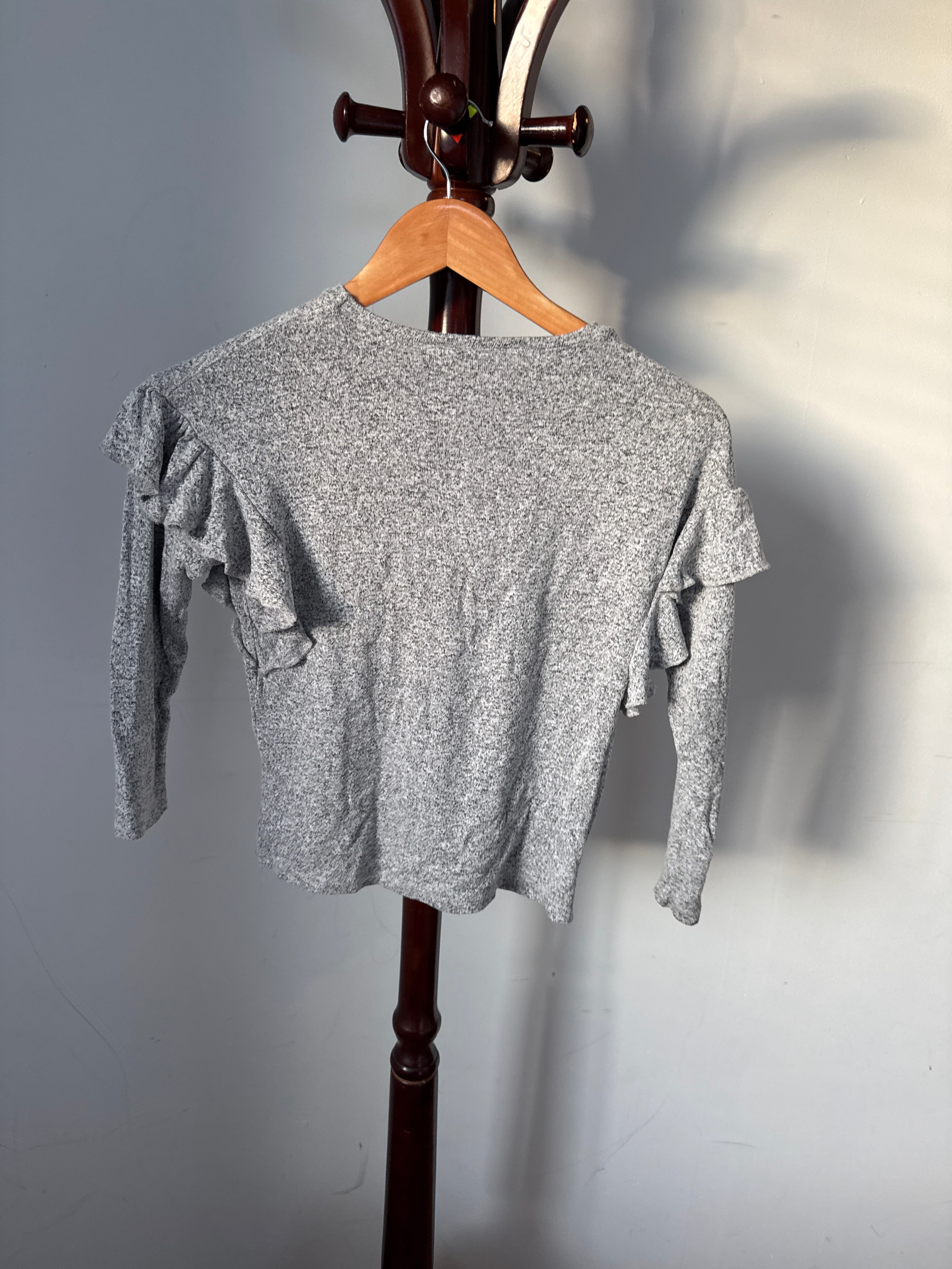 Cotton On Kids Grey Heather Knit Long Sleeve Top Size 7