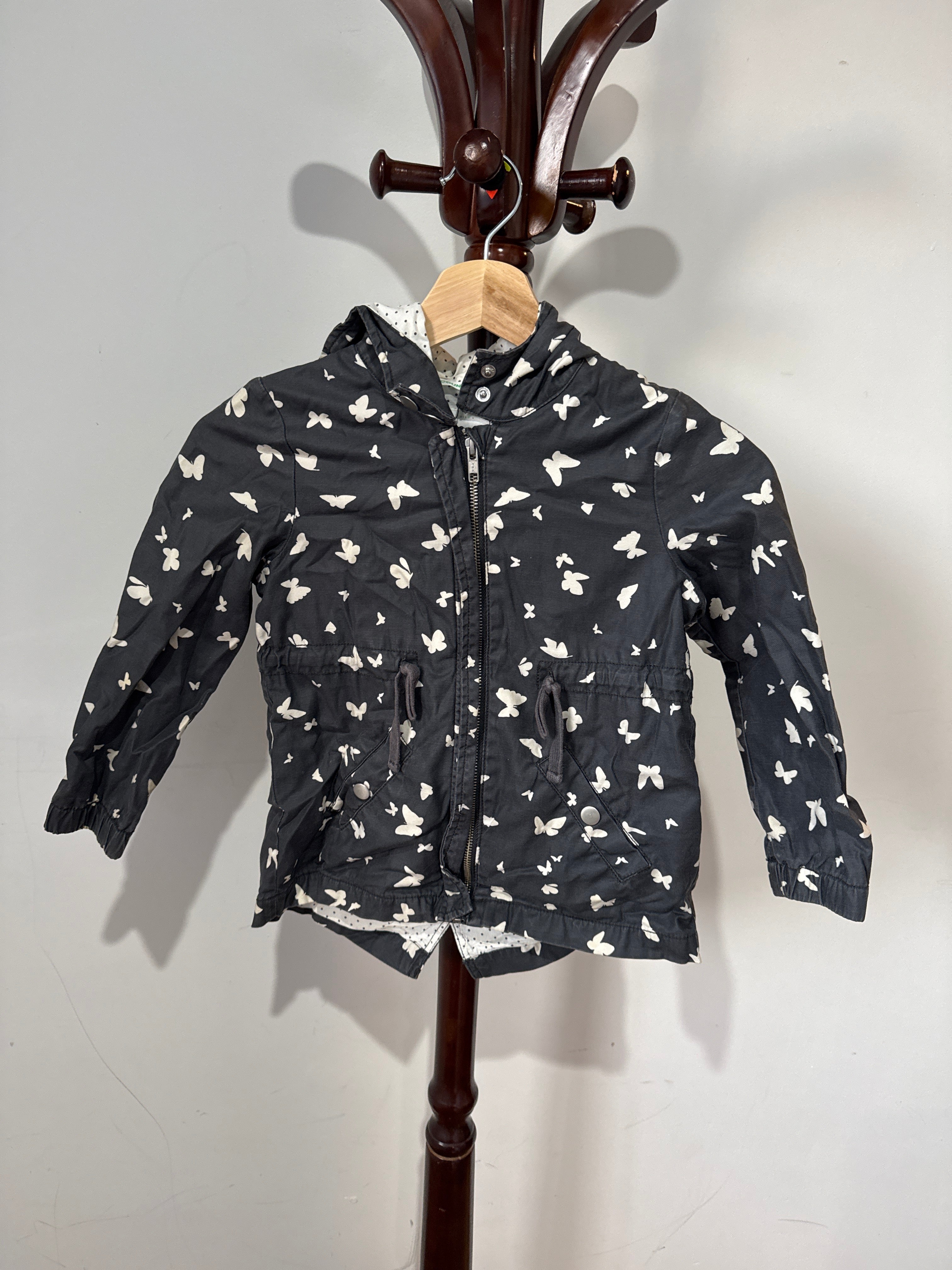 Country Road Kids Butterfly Print Hooded Windbreaker Jacket