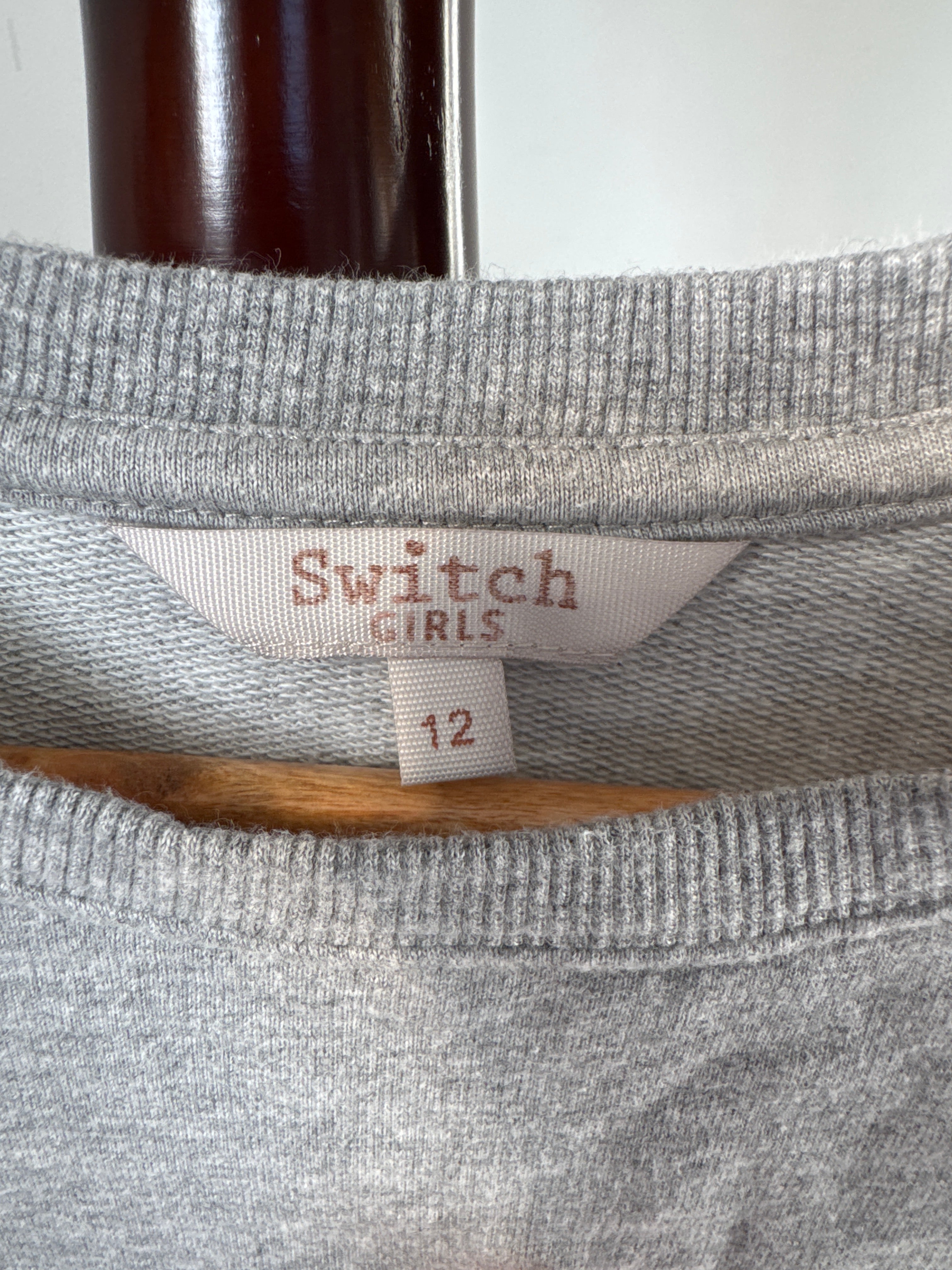 Switch Girls Size 12 Grey Marl Paris Printed Sweatshirt