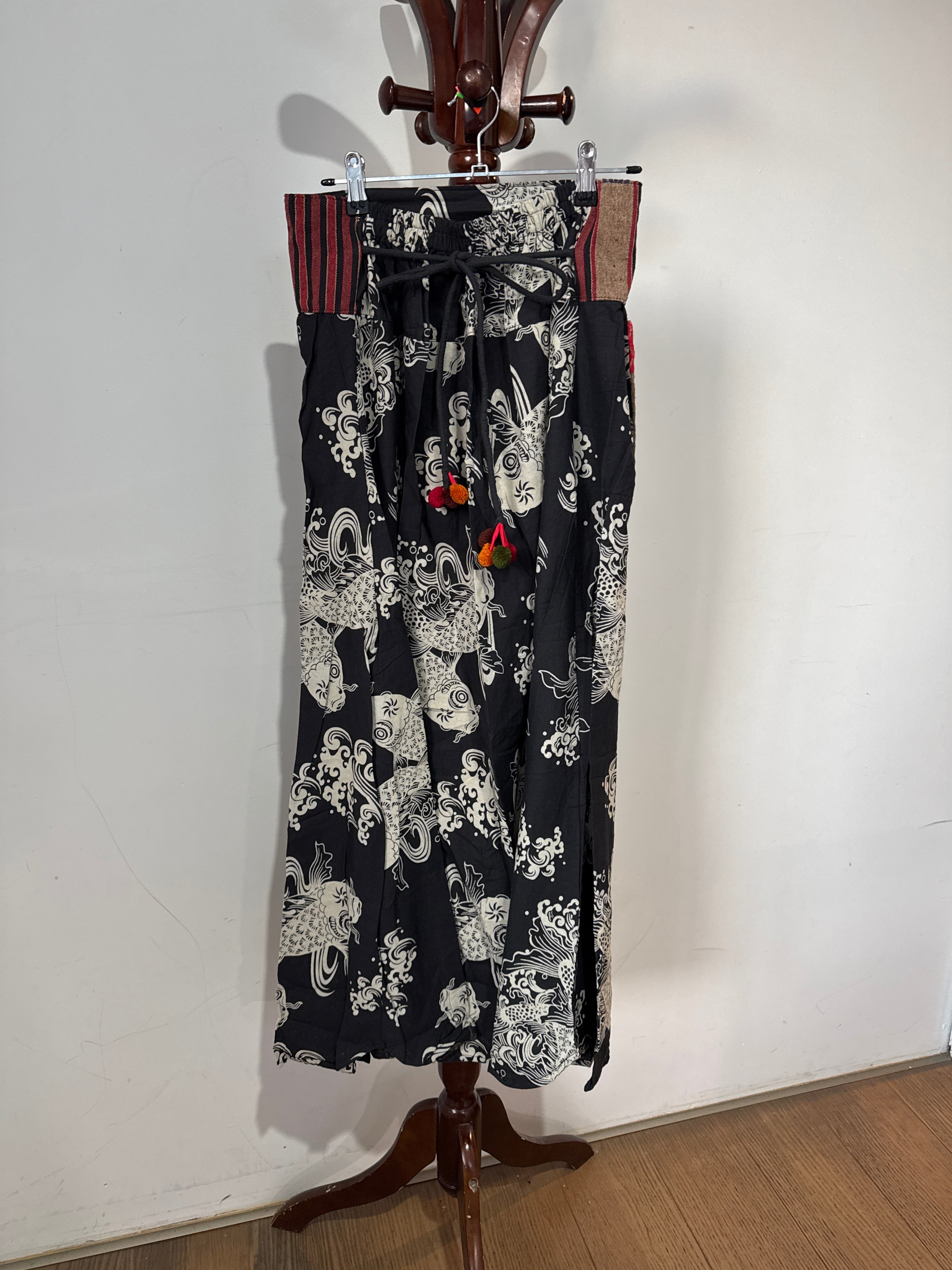 Thailand Floral Pattern Casual Flowy Skirt