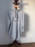 Calvin Klein Jeans Womens Size M Light Grey Logo Hoodie