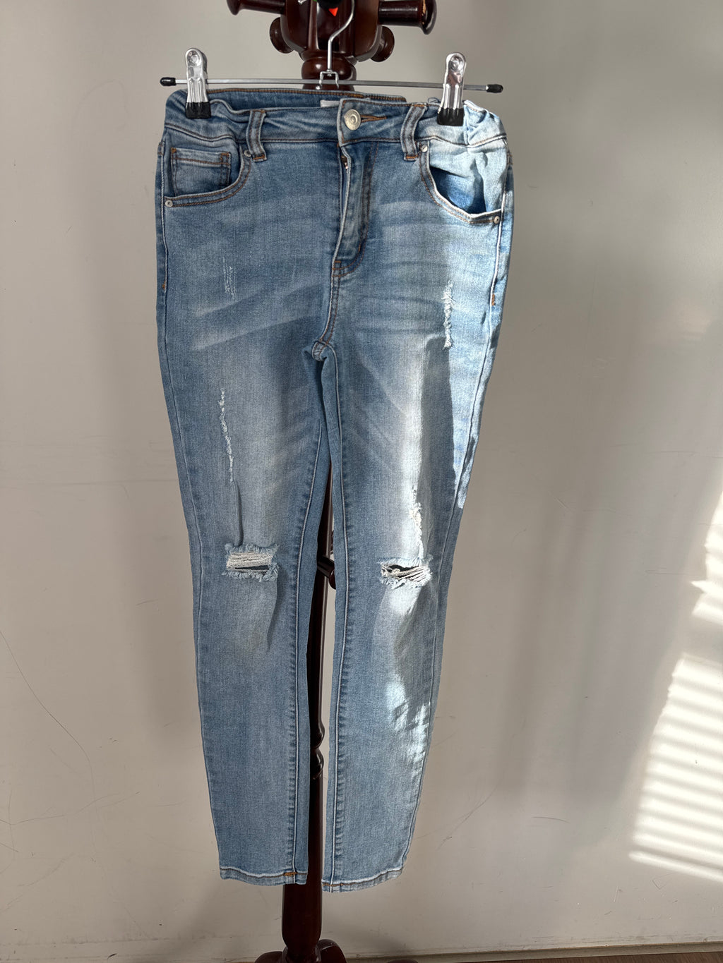 Just Jeans Girls Light Wash Ripped Denim Jeans