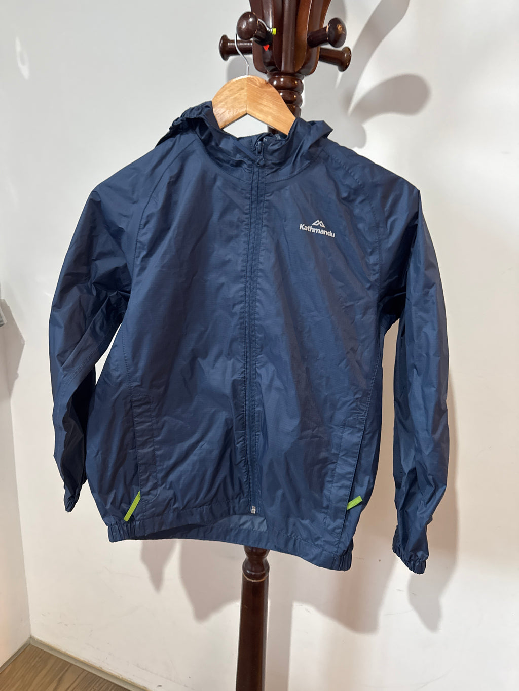 Kathmandu Pack&Go Navy Blue Hooded Windbreaker Jacket