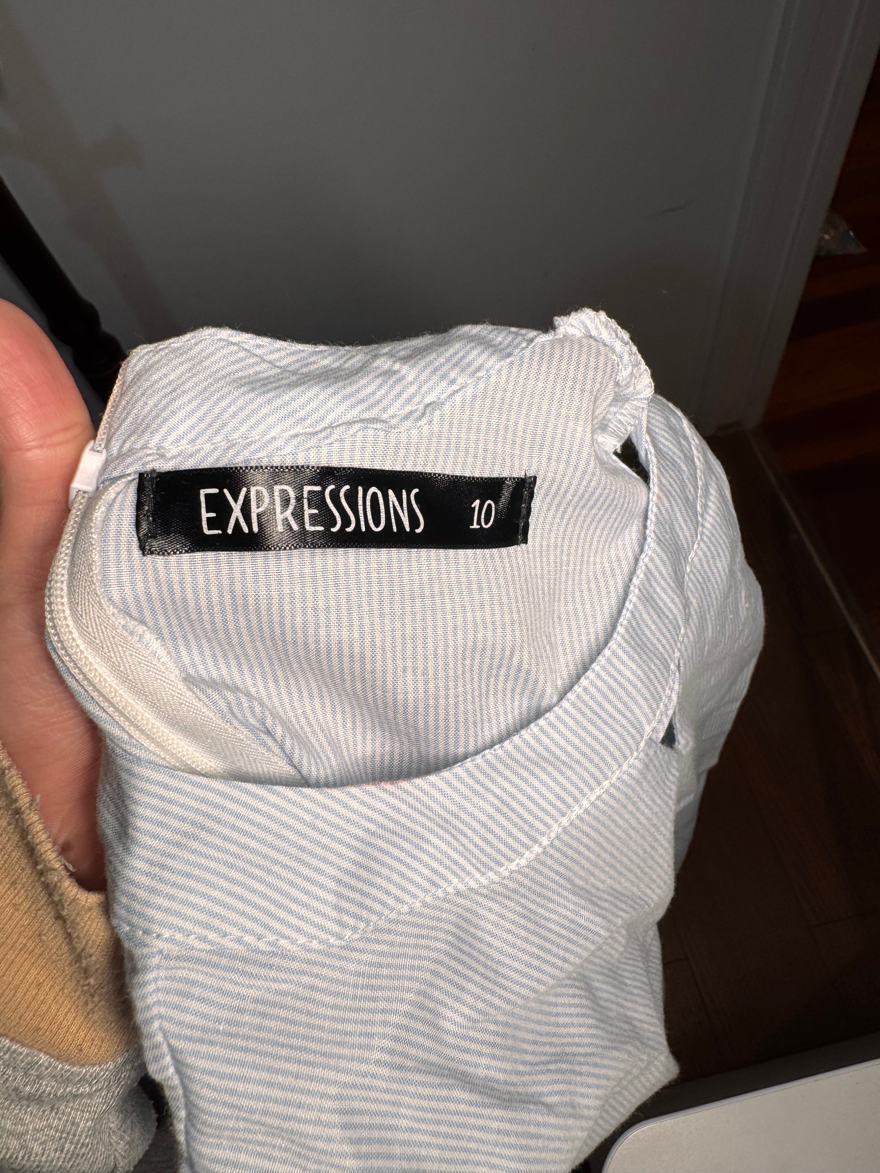Expressions high neck blue shirt