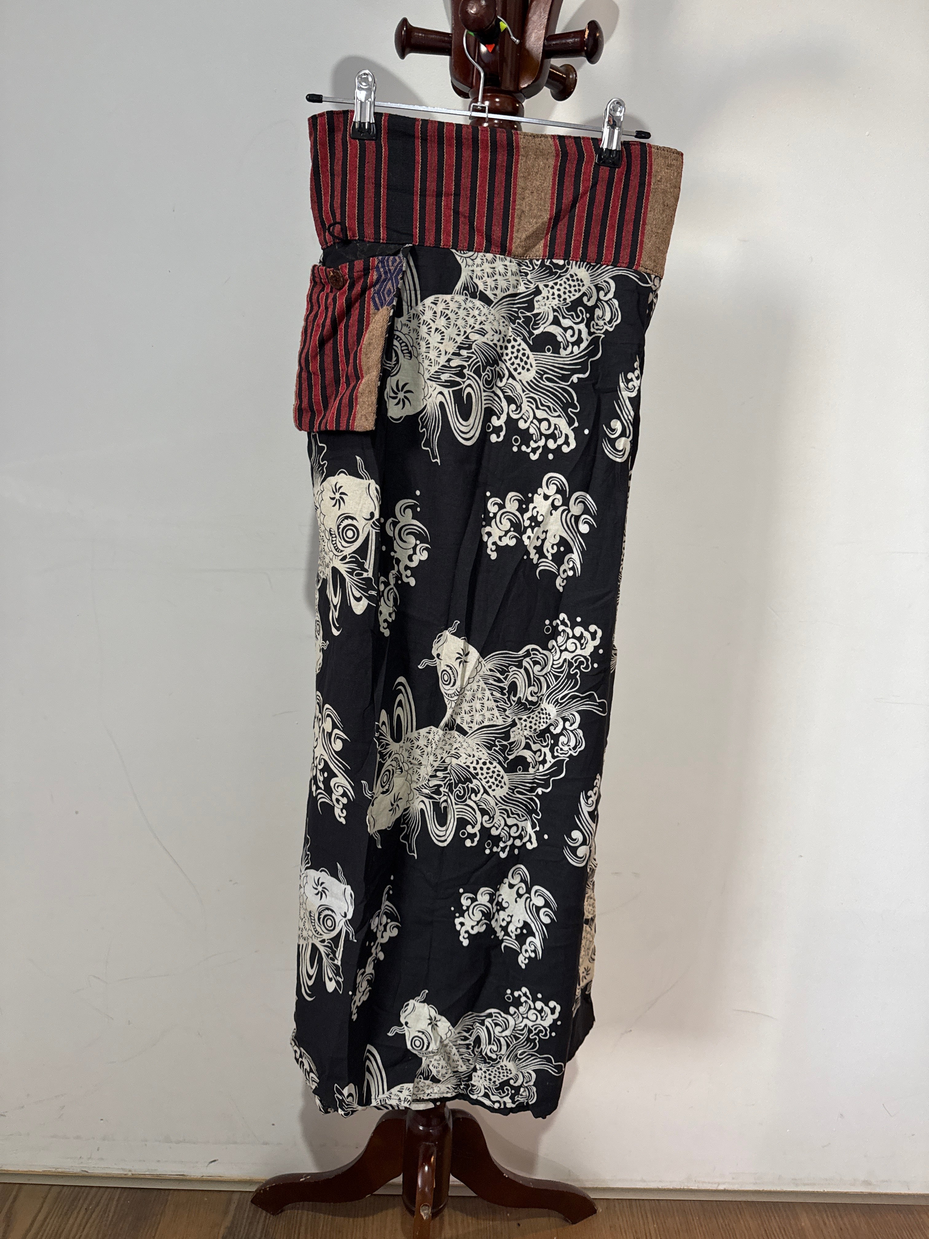 Thailand Floral Pattern Casual Flowy Skirt