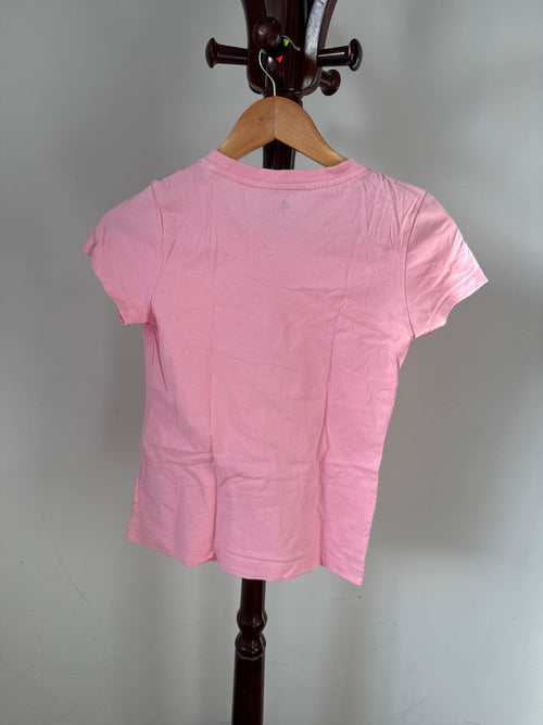 Adidas Girls Pink Logo Graphic T-Shirt