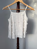 Mac + Ellie White Stripe Lace Trim Cami Top