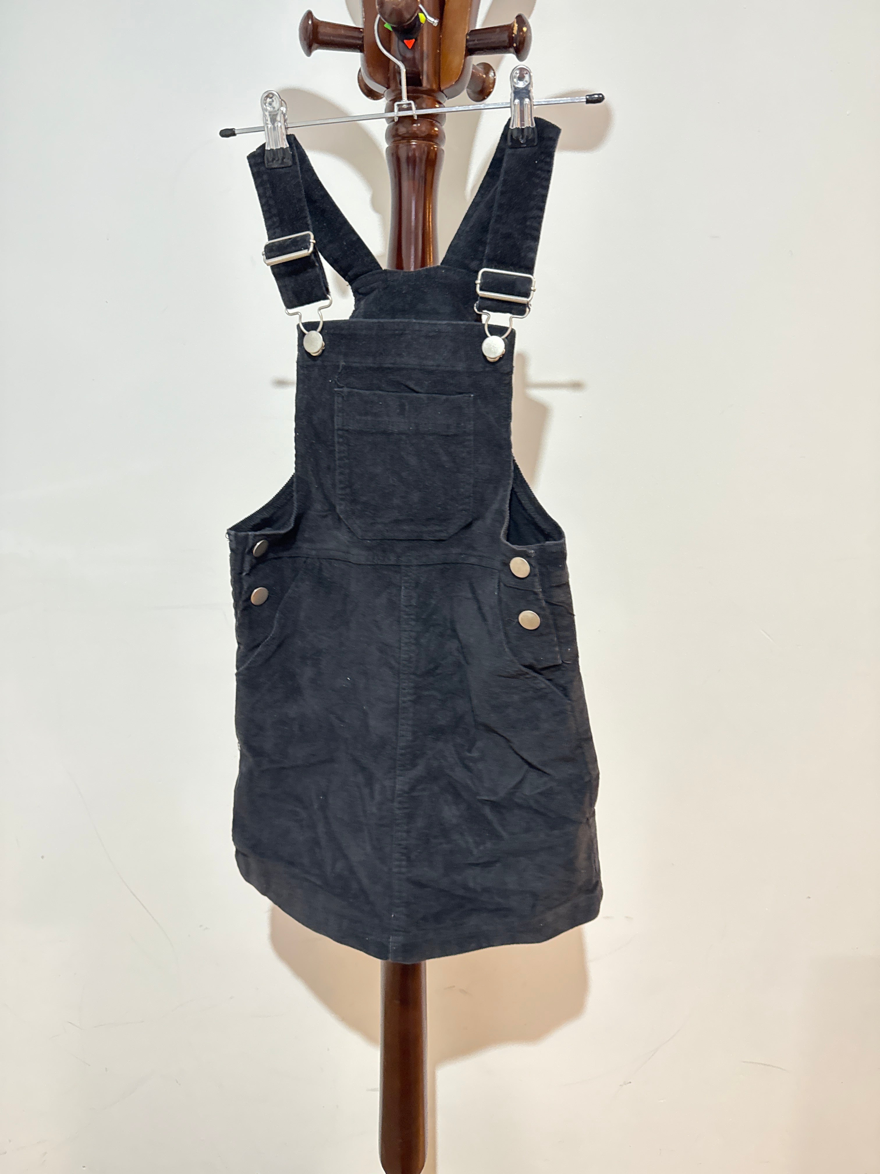 Black denim overalls