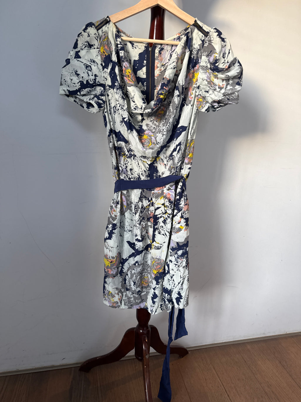 Mac  Floral Print Short Sleeve Wrap dress