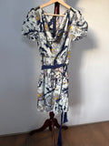Mac  Floral Print Short Sleeve Wrap dress