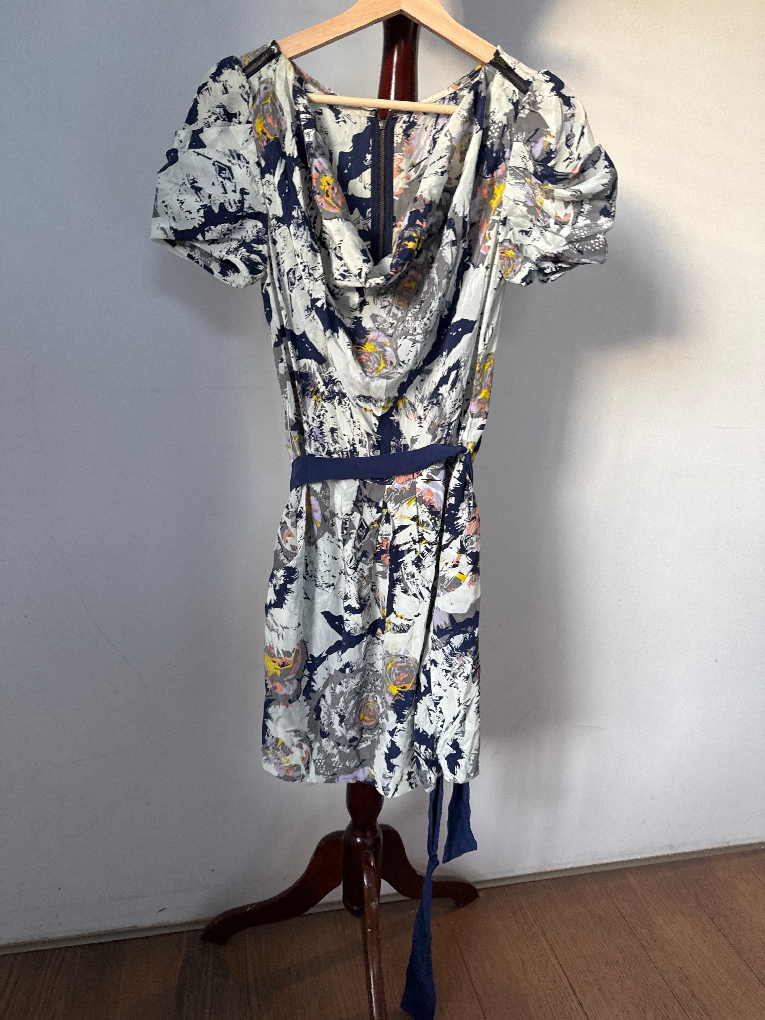 Mac  Floral Print Short Sleeve Wrap dress