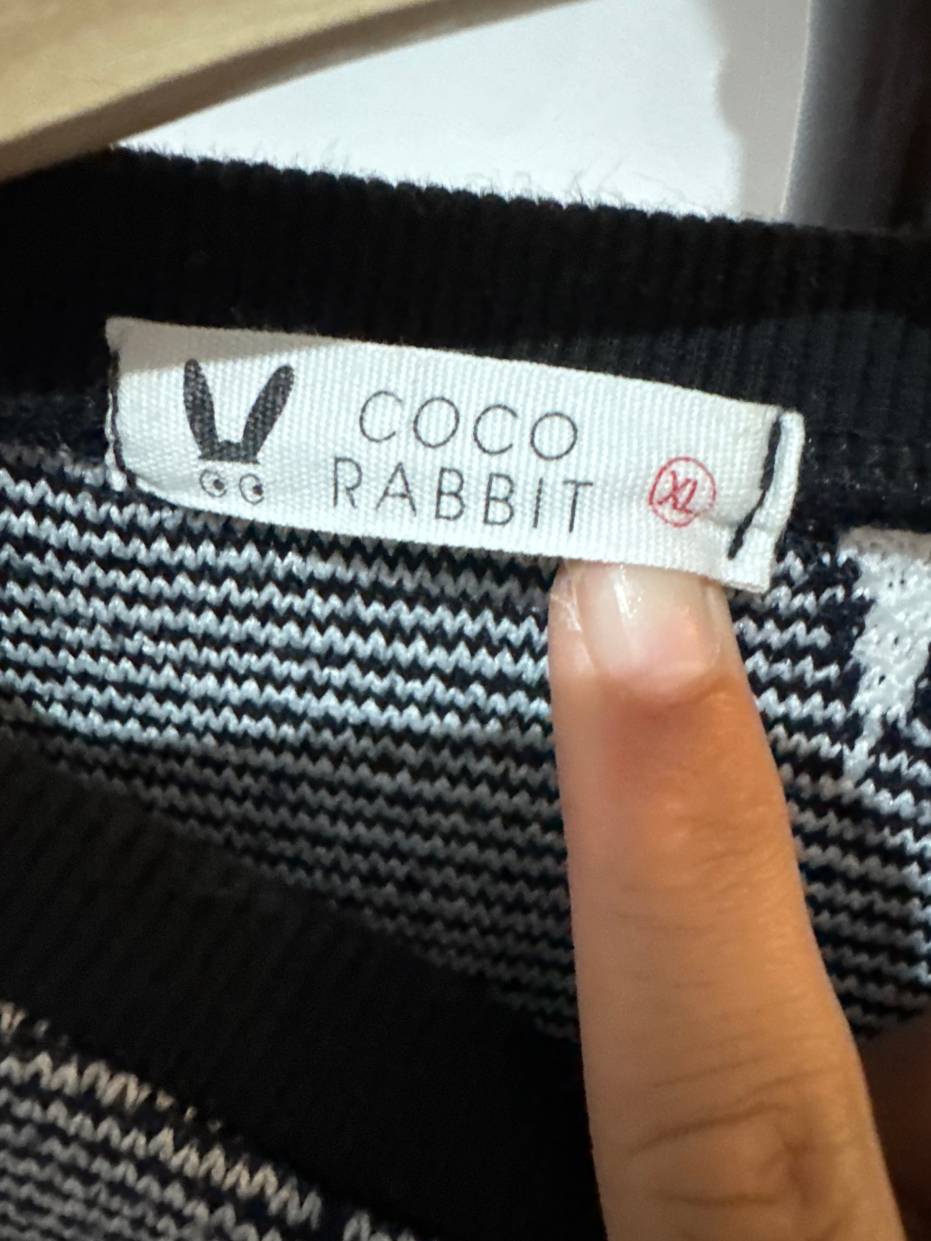 Coco Rabbit Black and White Patterned Knit Outfit Set