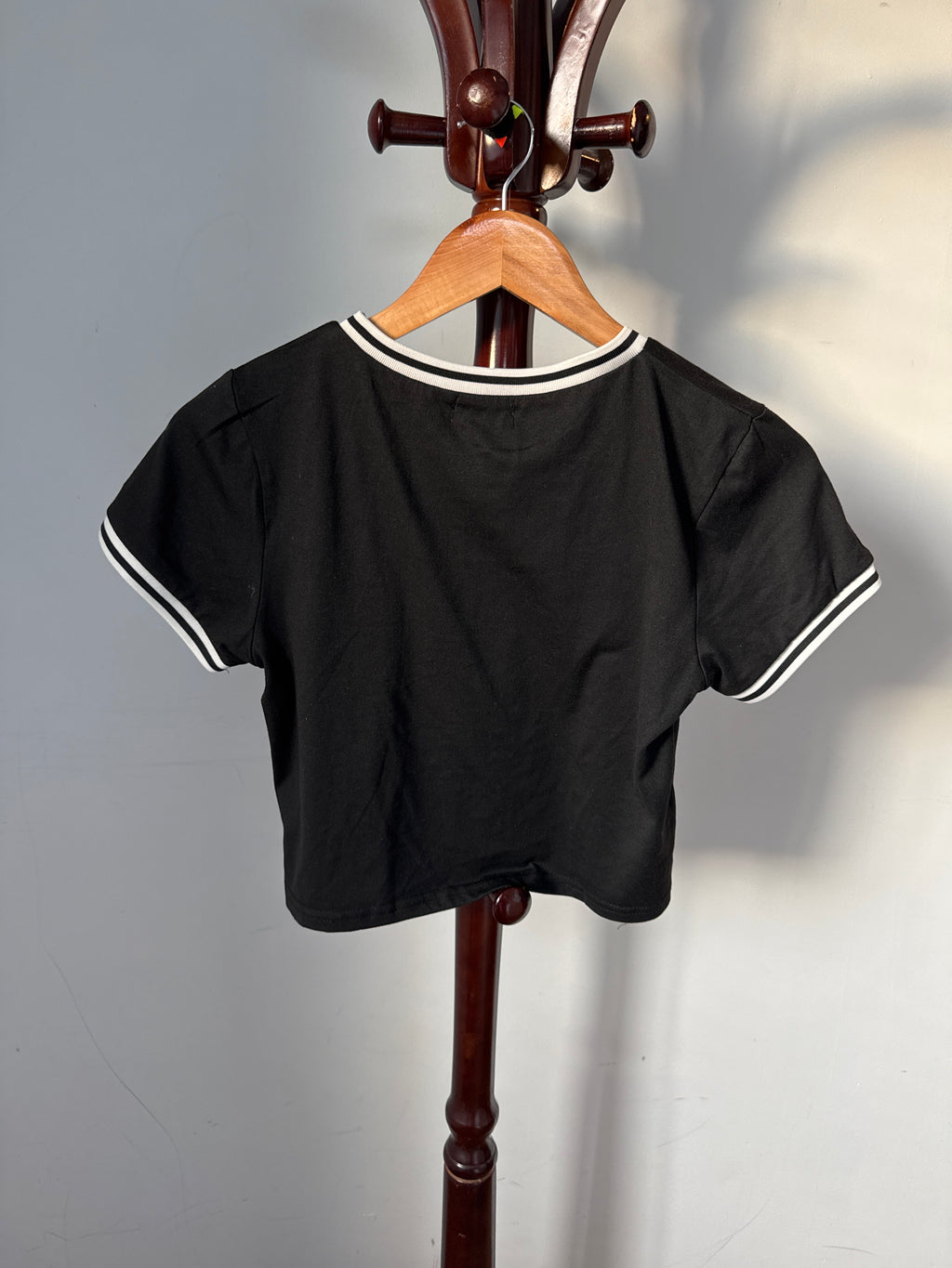 NYC Black & White Ringer Crop Top with NYC Logo