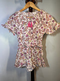 Seed pink flower pattern overalls ￼