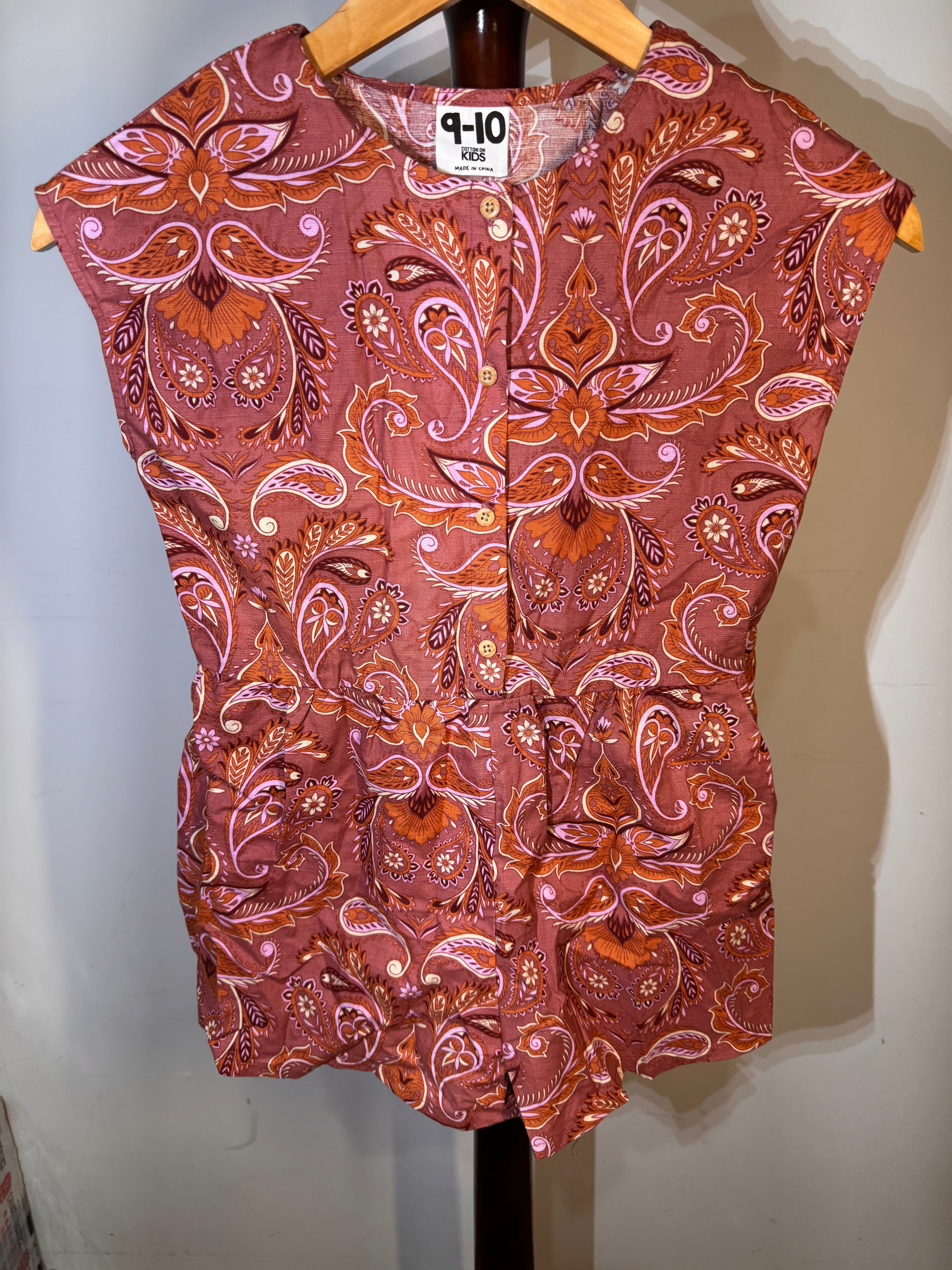 Cotton on maroon with floral
