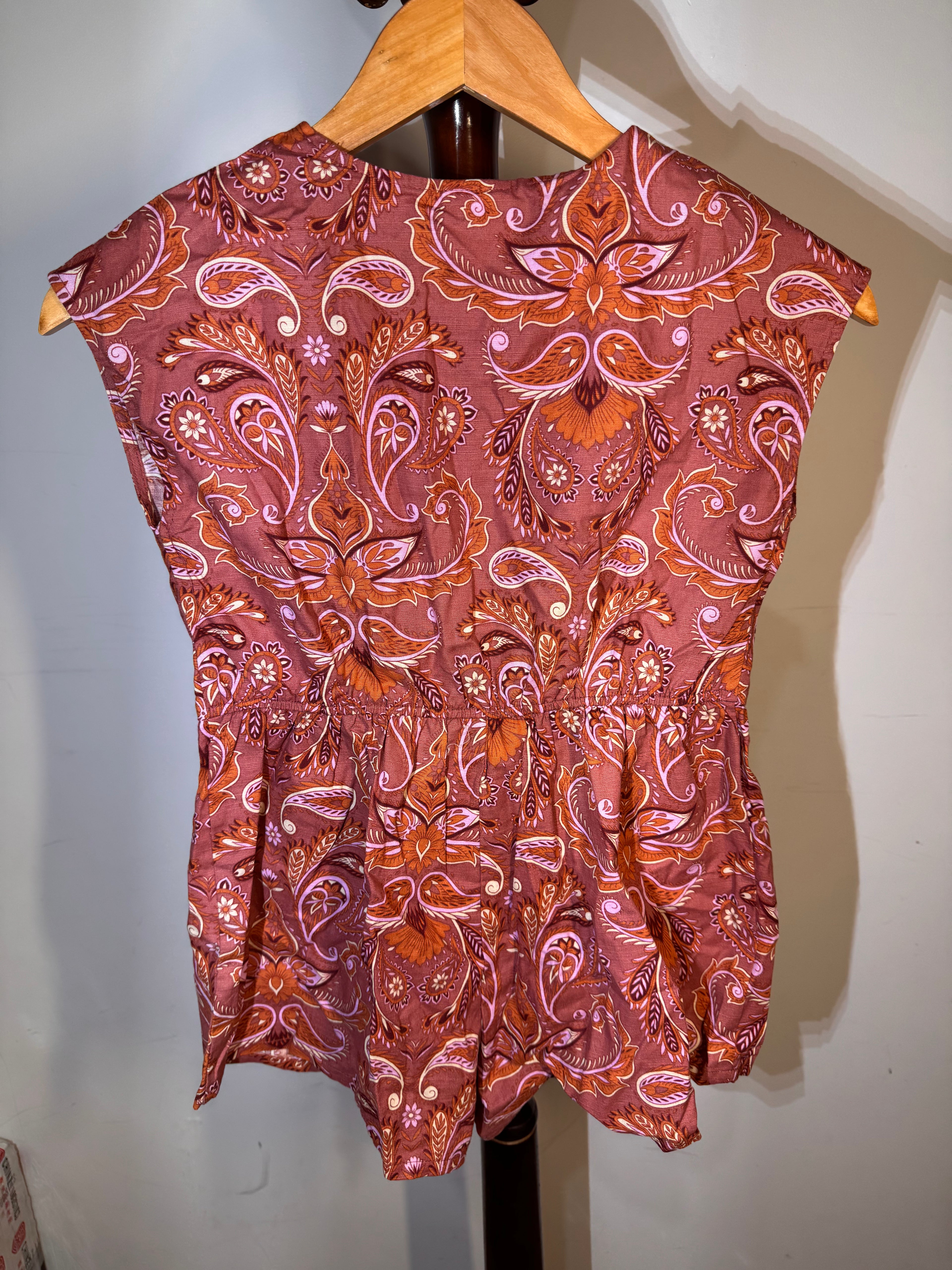 Cotton on maroon with floral