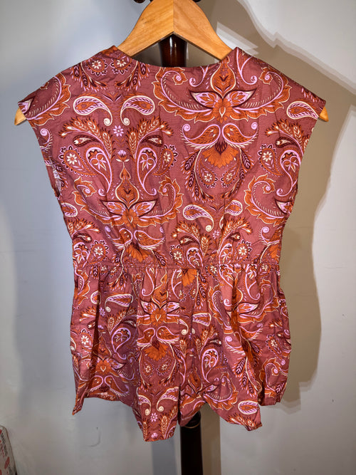 Cotton on maroon with floral