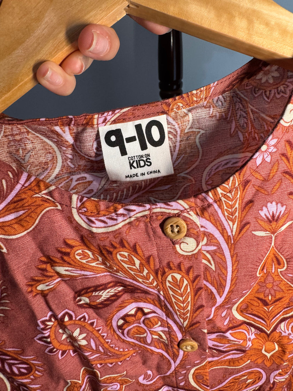 Cotton on maroon with floral
