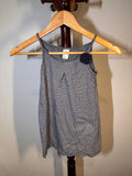Striped dress with navy flower ￼