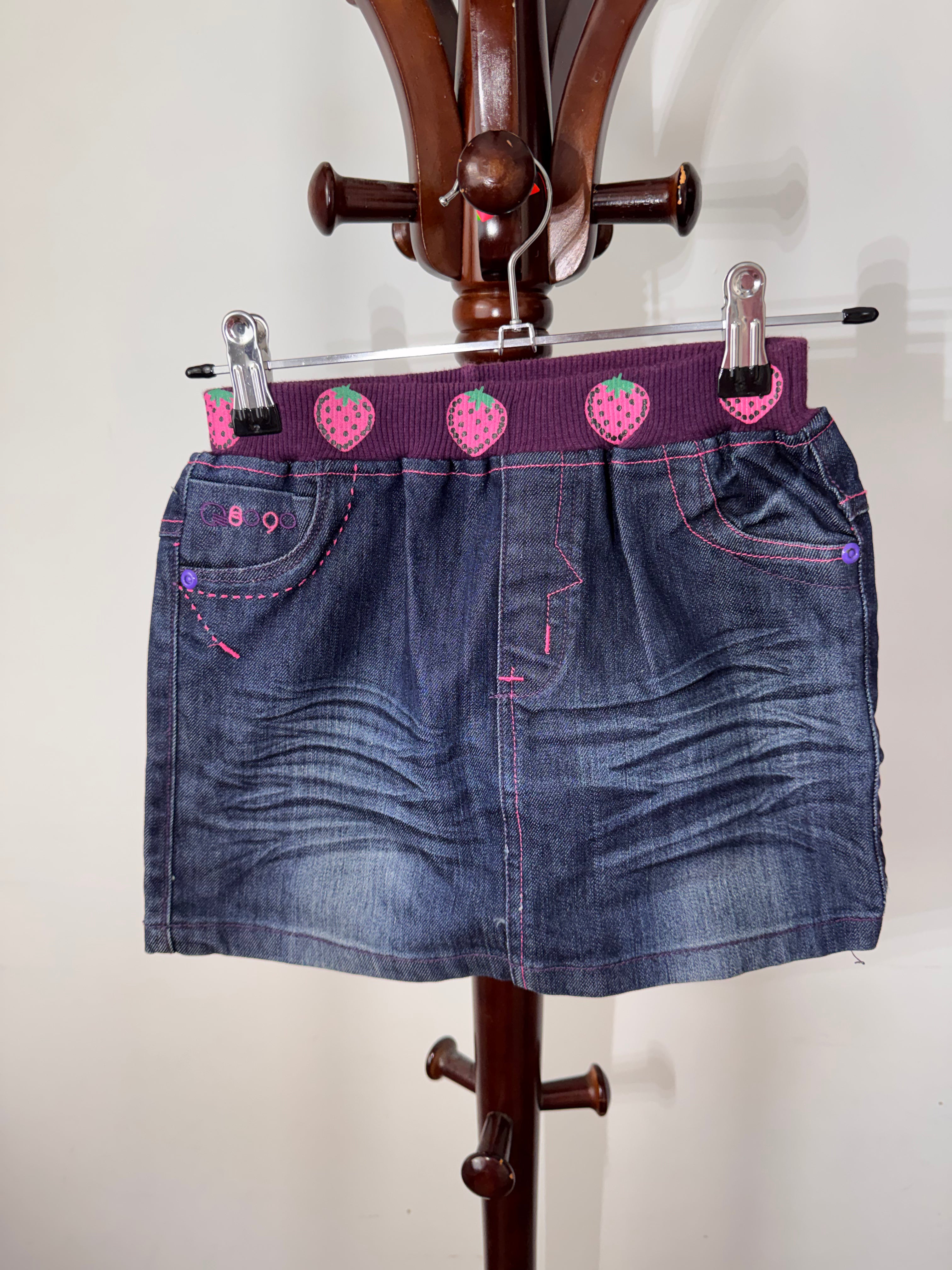 Strawberry girl denim skirt