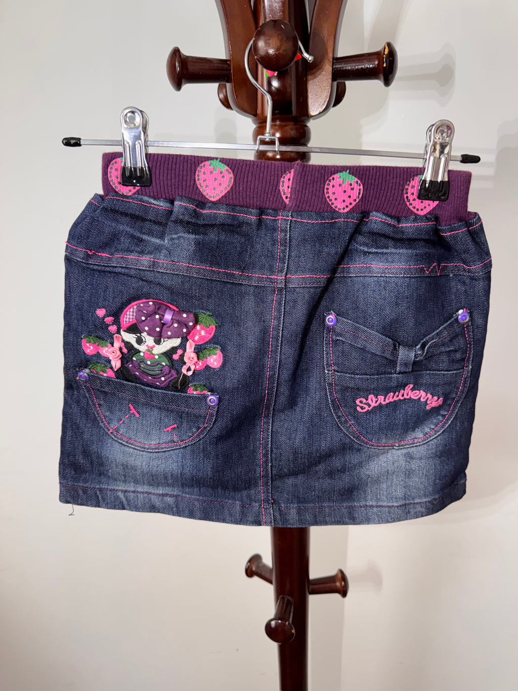 Strawberry girl denim skirt
