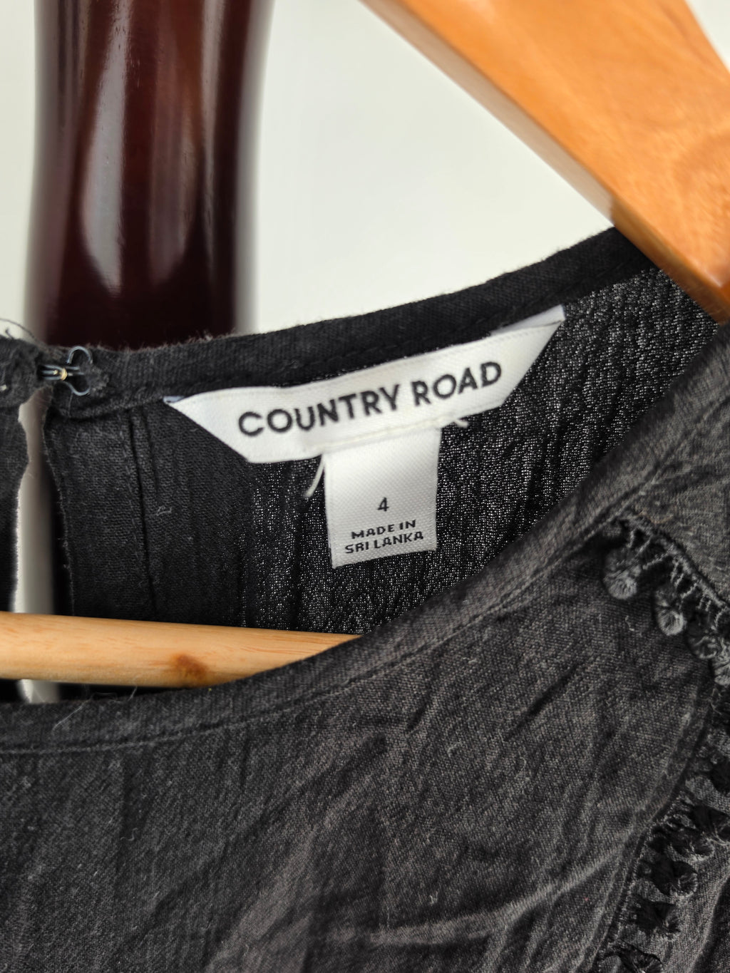Country Road Kids Black Pom-Pom Lace Top
