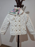 Girls’ White Quilted Hooded Jacket – 6-7 Years