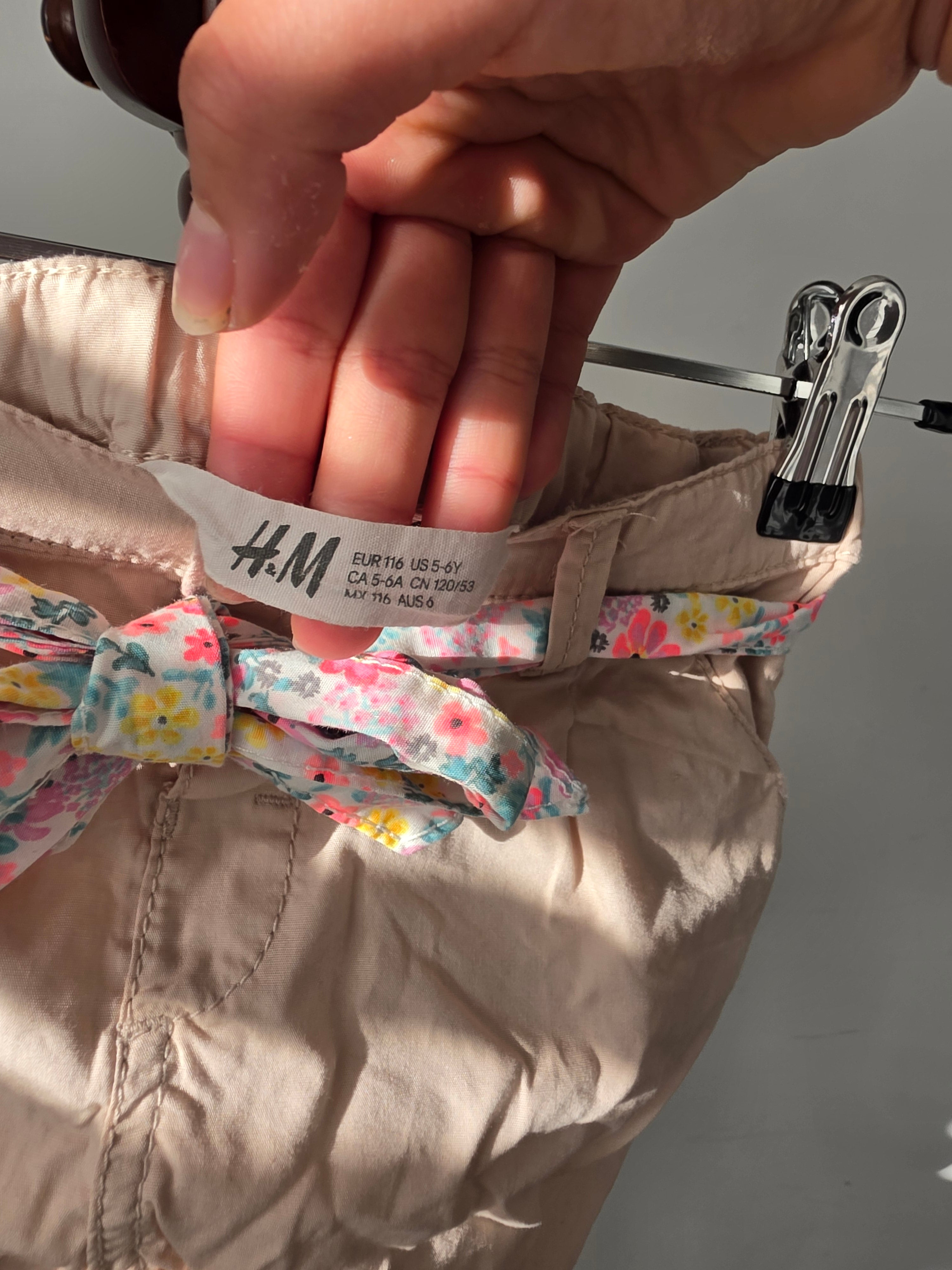 H&M Girls Floral Belt Shorts