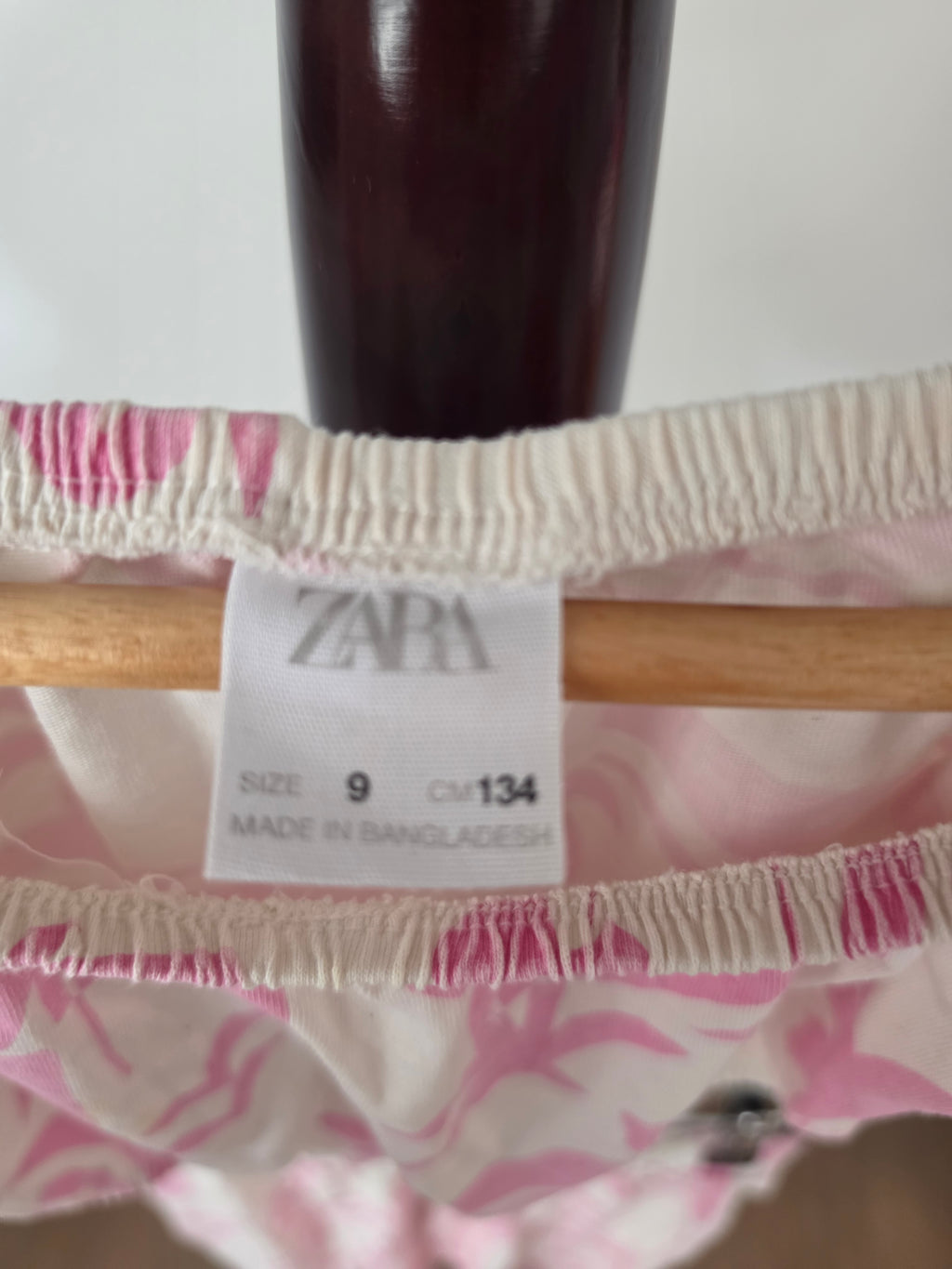 ZARA Girls Pink Floral Off-Shoulder Top