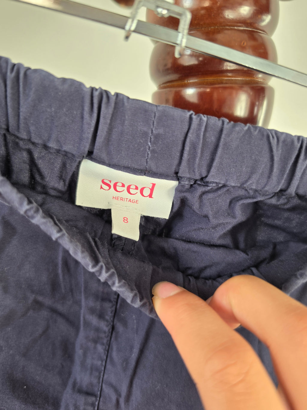 Seed Heritage Girls Navy Blue Paperbag Waist Shorts