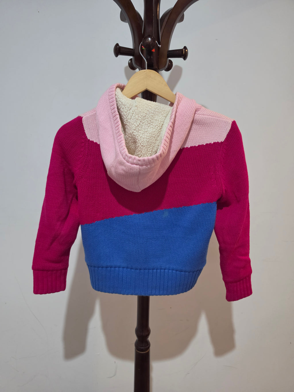 Kids’ Pink & Blue Knitted Zip Hoodie  7–8 years