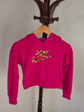 Nike Girls Pink Floral Logo Cropped Hoodie