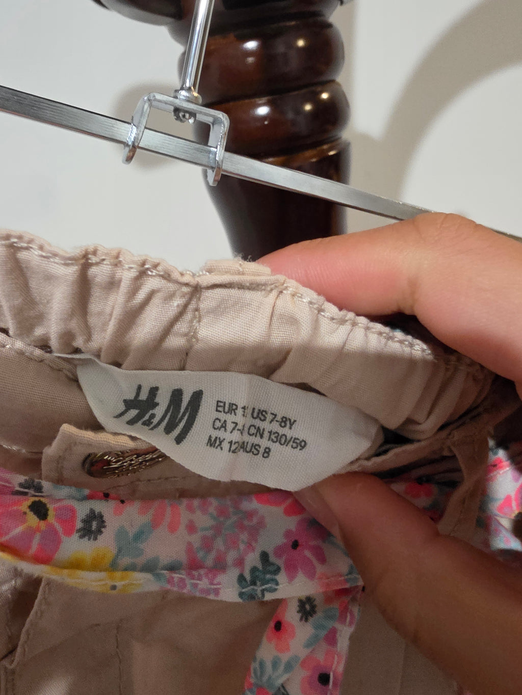 H&M Cotton Shorts with Floral Belt