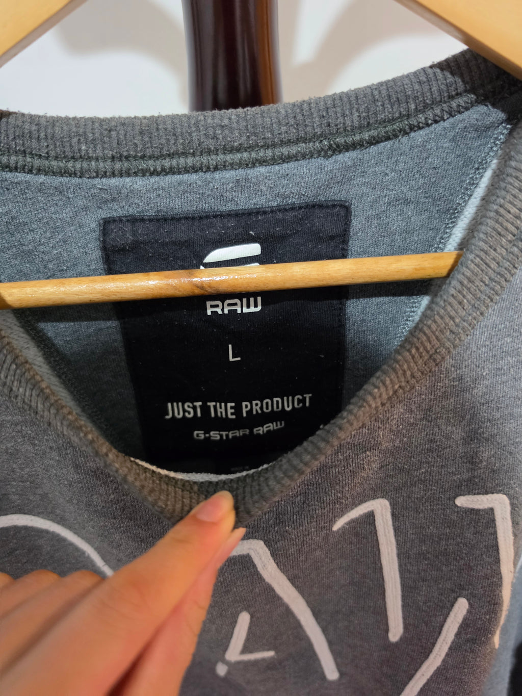 G-Star RAW Grey Graphic Sweatshirt Size L