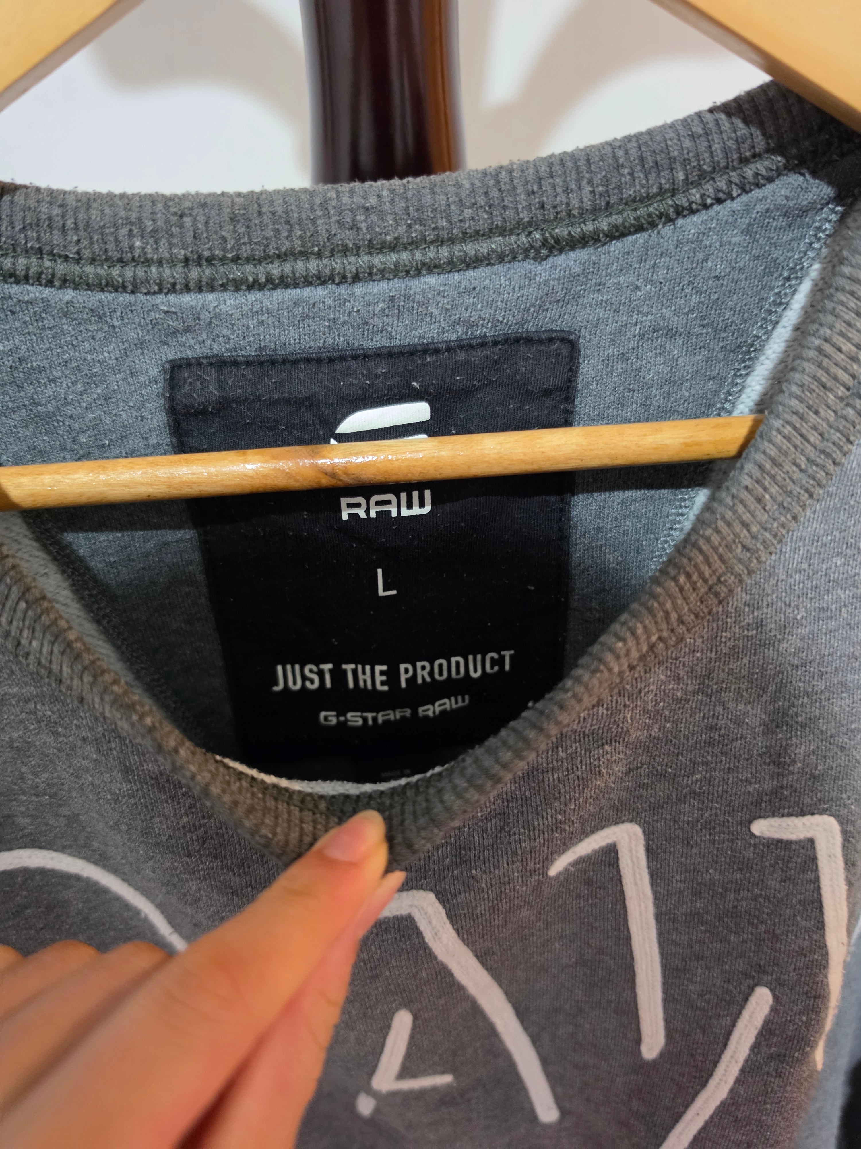 G-Star RAW Grey Graphic Sweatshirt Size L