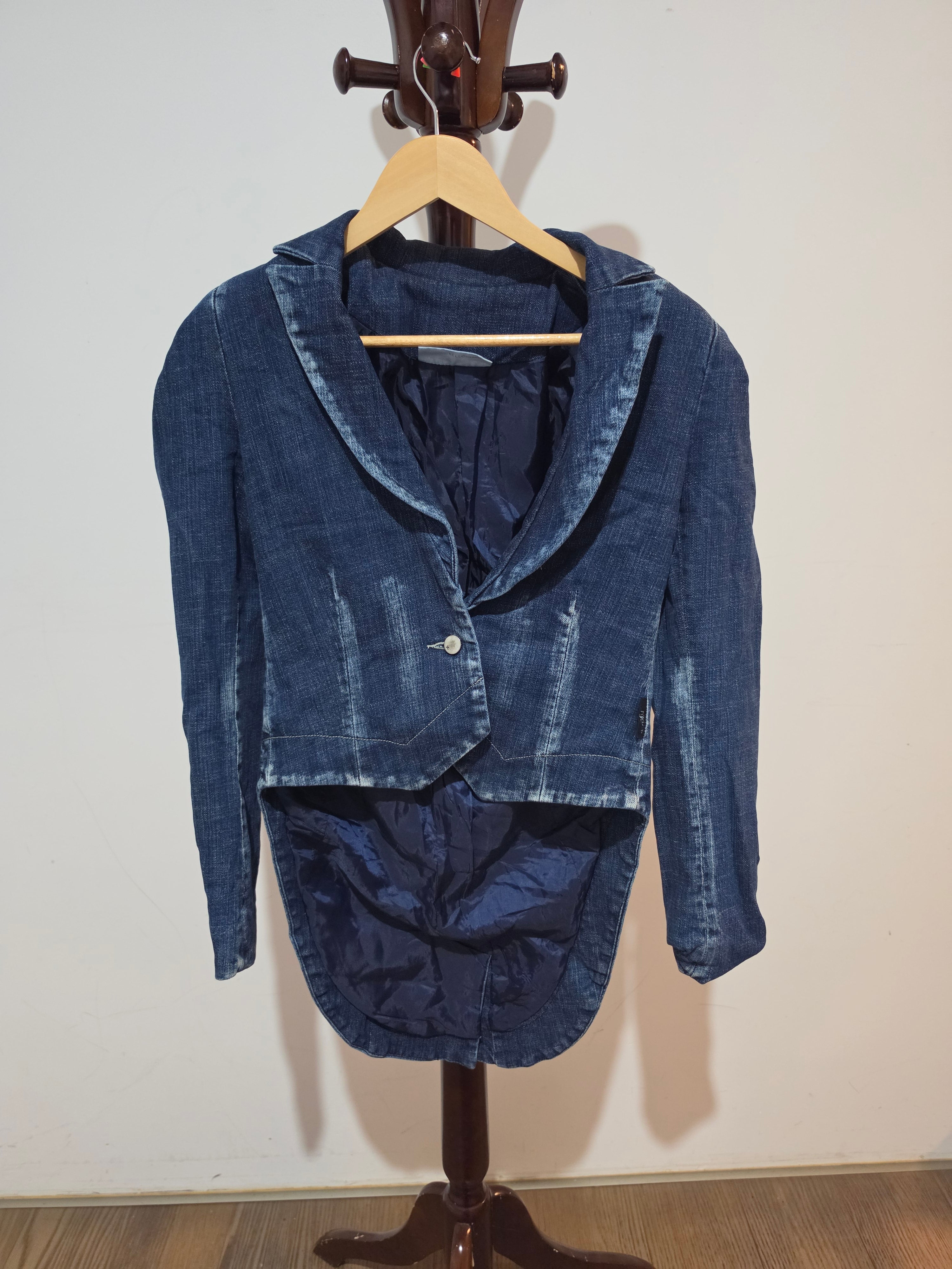 Federation Blue Denim Tailcoat Blazer XS